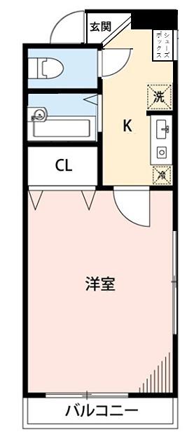 ハトヤマンション太田町(1K/4階)の間取り写真