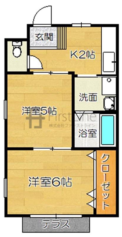 エーデル太宰府(2K/1階)の間取り写真