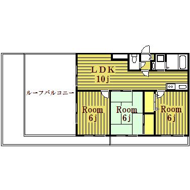 本町ベルハイム(3LDK/6階)の間取り写真