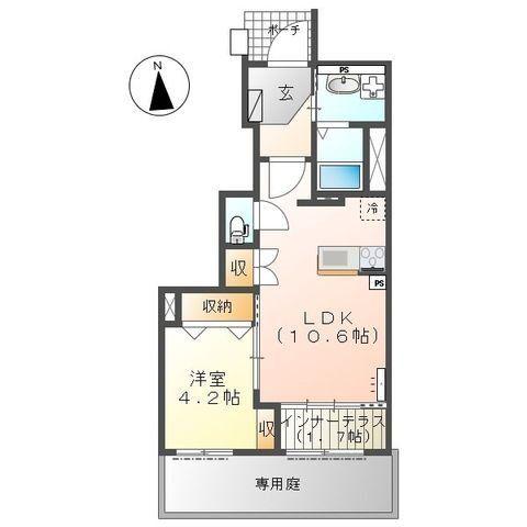 ルーラル パインズ(1LDK/1階)の間取り写真