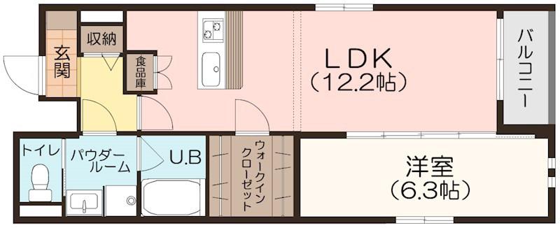 ディオール ナゴヤ(1LDK/3階)の間取り写真