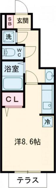 フルールふじさわ台(ワンルーム/1階)の間取り写真