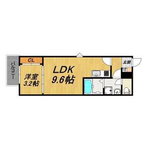 LE COCON 春日井III(1LDK/2階)の間取り写真