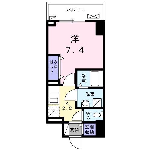 プリムローズ宝町(1K/2階)の間取り写真