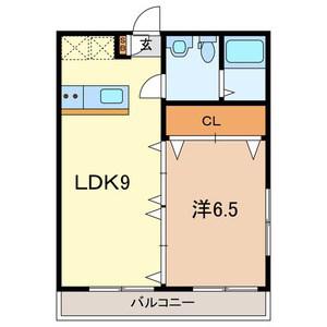 オリーブステージB棟(1LDK/1階)の間取り写真