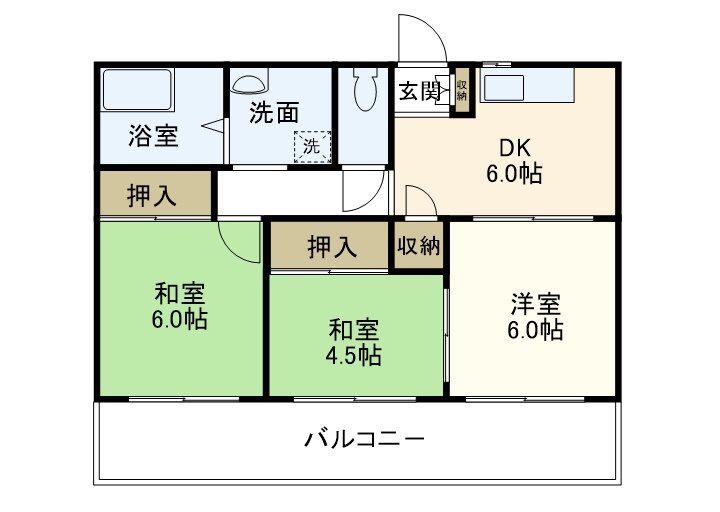 コートパル戸塚(3DK/3階)の間取り写真