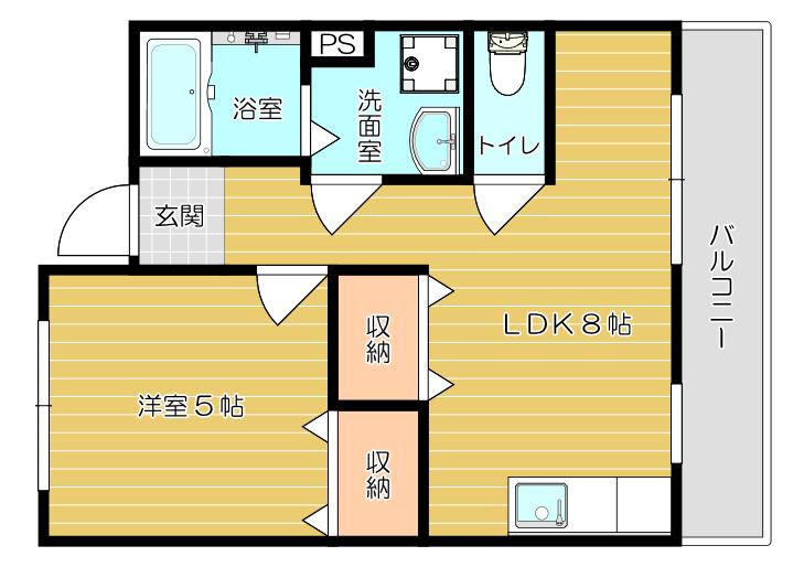 サンライトハイツ(2DK/4階)の間取り写真