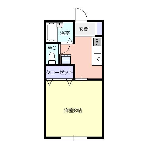 ハイツアメニティI・II(1K/2階)の間取り写真