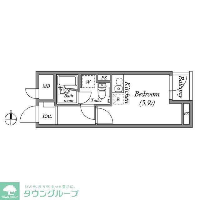 アール・デ・ココ三鷹(ワンルーム/4階)の間取り写真