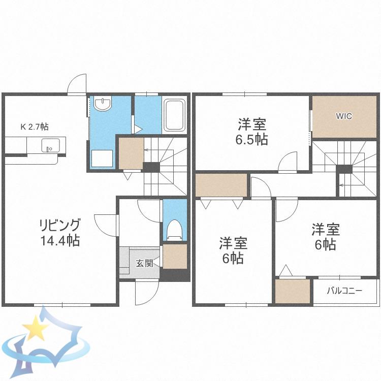 ブリッサK(3LDK/1階)の間取り写真