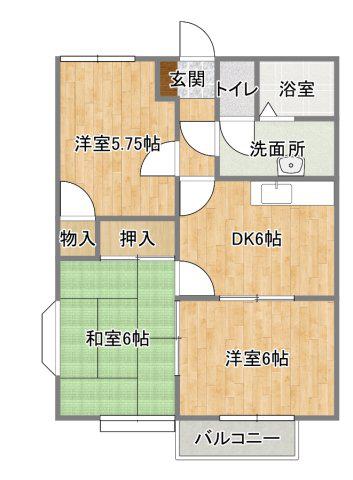 コンフォート大高(3DK/2階)の間取り写真
