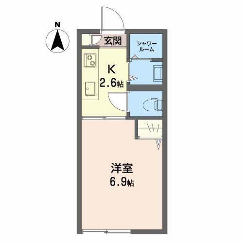 モーンプレイスII(1K/1階)の間取り写真