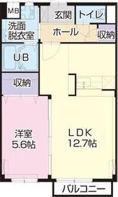 マイキャッスル3(1LDK/2階)の間取り写真