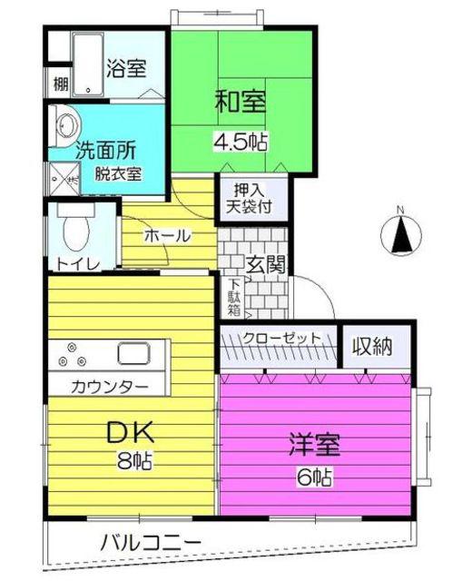 永井マンション(2DK/2階)の間取り写真