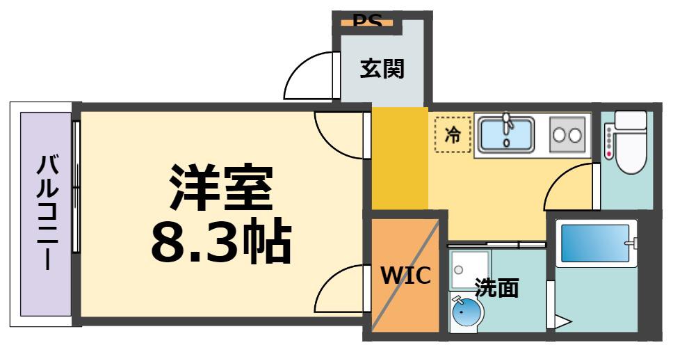 フジパレス武庫川駅東2番館(1K/3階)の間取り写真