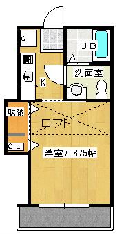 シルヴァンスクエア(1K/2階)の間取り写真
