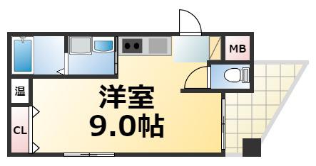 プロスピリティー巽南(1K/3階)の間取り写真