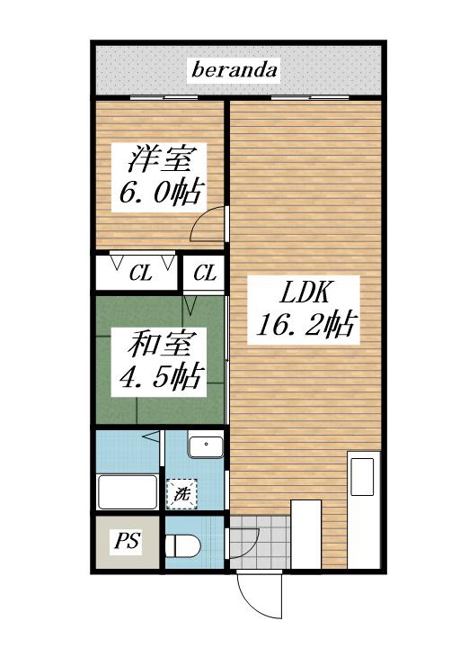 田町ビル(2LDK/8階)の間取り写真