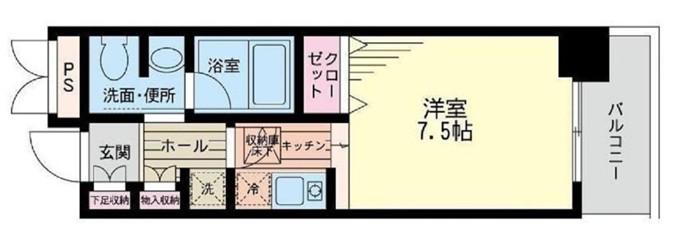クオーレ(1K/3階)の間取り写真