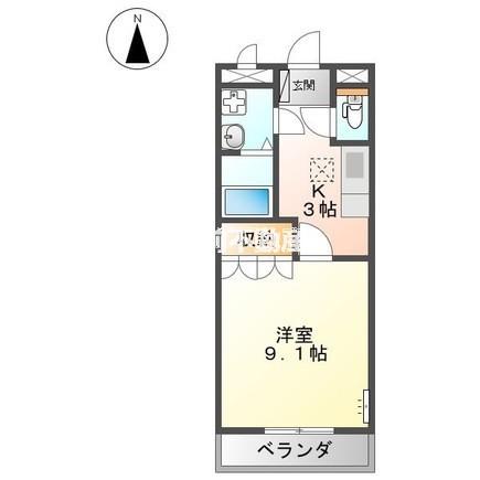 オレンジビレッジ(1K/2階)の間取り写真