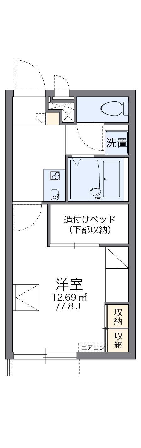 レオパレスディライトフル(1K/1階)の間取り写真