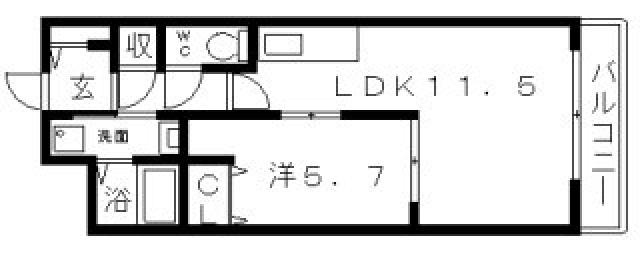 南海高野線 我孫子前駅 徒歩4分 7階建 築17年(1LDK/3階)の間取り写真