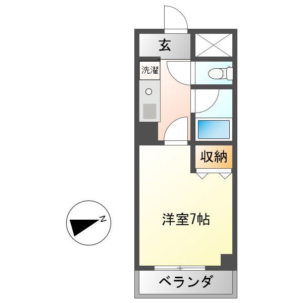 芳野アミティ(1K/6階)の間取り写真