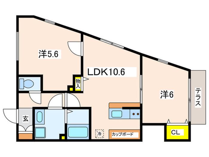 D-HOUSE(2LDK/1階)の間取り写真