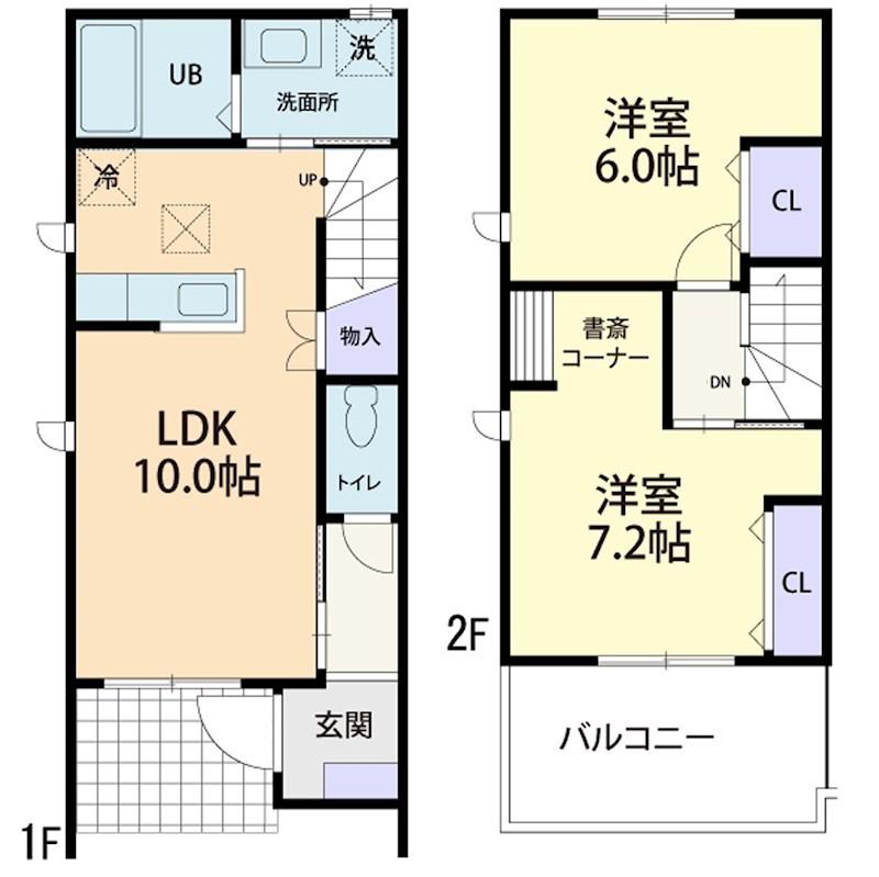 アバンス テラスU(2LDK/1階)の間取り写真