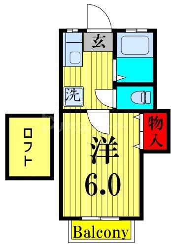 日乃出コーポ(1K/2階)の間取り写真