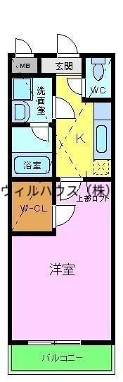 ハイブリッジ(1K/1階)の間取り写真