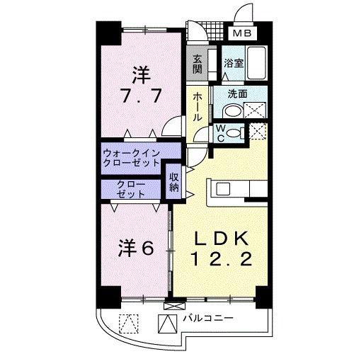 ジェルメ・アンジュ(2LDK/5階)の間取り写真