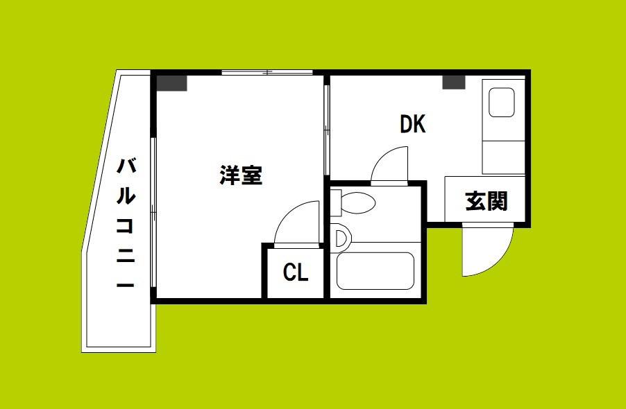 サンズ本庄公園(1DK/4階)の間取り写真