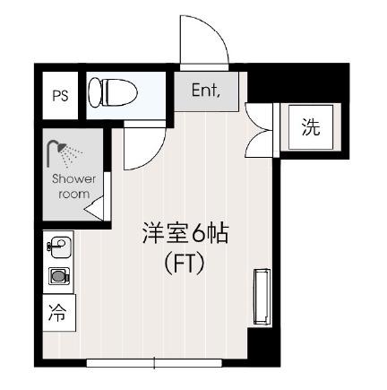 ドミひのき(ワンルーム/1階)の間取り写真
