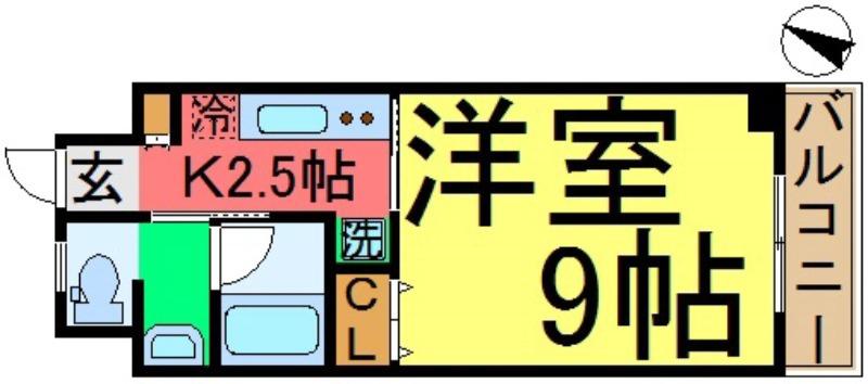 パークサイド菅原橋(1K/2階)の間取り写真