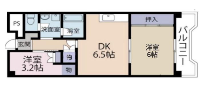 ロイヤルレジデンス2号館(2DK/5階)の間取り写真