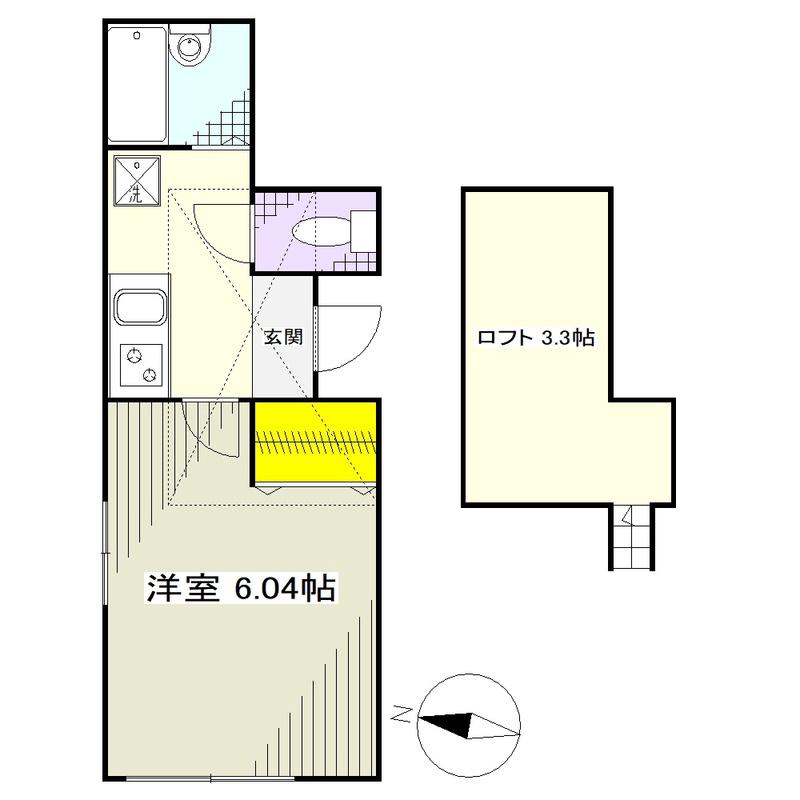 パークビュー新江古田(1K/2階)の間取り写真