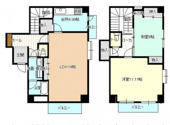 井原ビル(2LDK/3階)の間取り写真