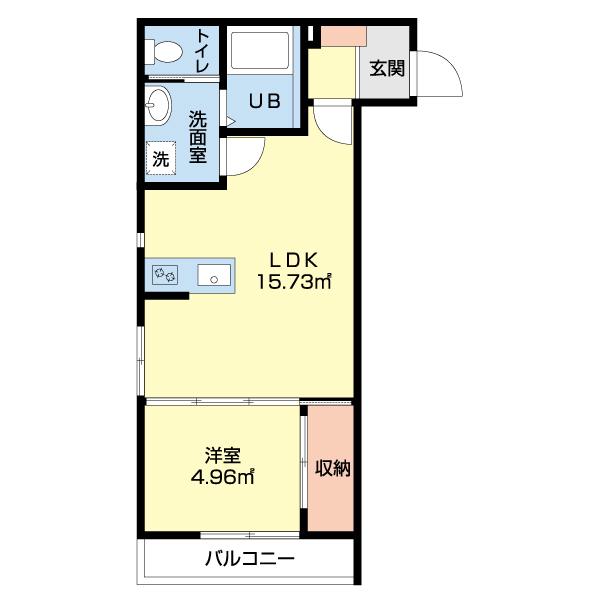 幸町アパート(1LDK/1階)の間取り写真