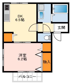 アリオーソ(1DK/1階)の間取り写真