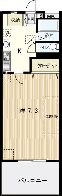 サンモール(1K/1階)の間取り写真