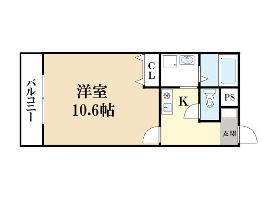 アンプルールチェリー(1K/2階)の間取り写真