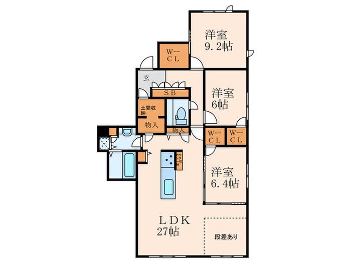MASTメゾン小倉宇佐町(3LDK/1階)の間取り写真
