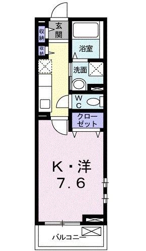 サンセール・アダチ(1K/1階)の間取り写真