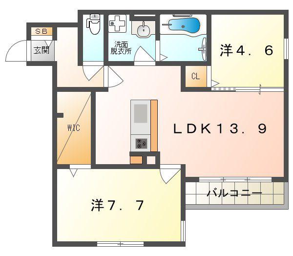 ロイヤルクレヴィア(2LDK/3階)の間取り写真