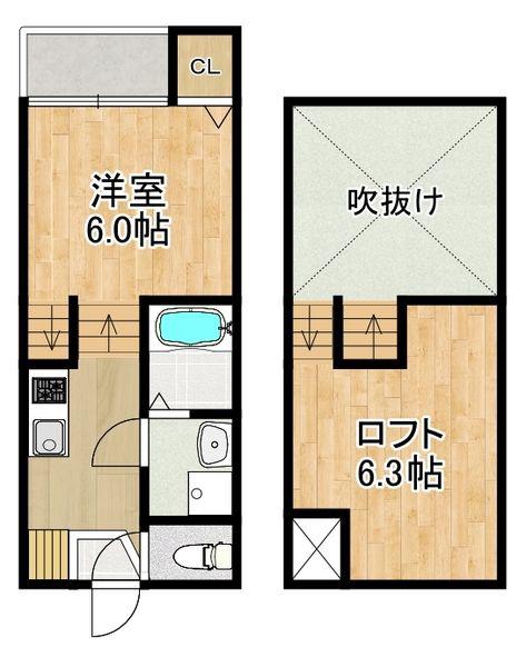 MODERN PALAZZO多良見IC(1SK/1階)の間取り写真