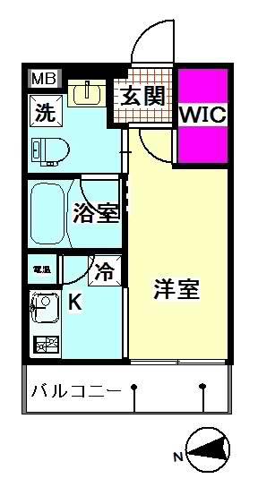 ブランドールII(1K/3階)の間取り写真