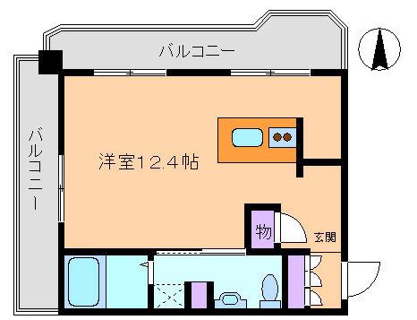 コーポモントレー(ワンルーム/3階)の間取り写真