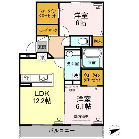 フトゥーロ(2LDK/3階)の間取り写真