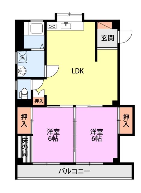FJK AOYAMA(2LDK/2階)の間取り写真